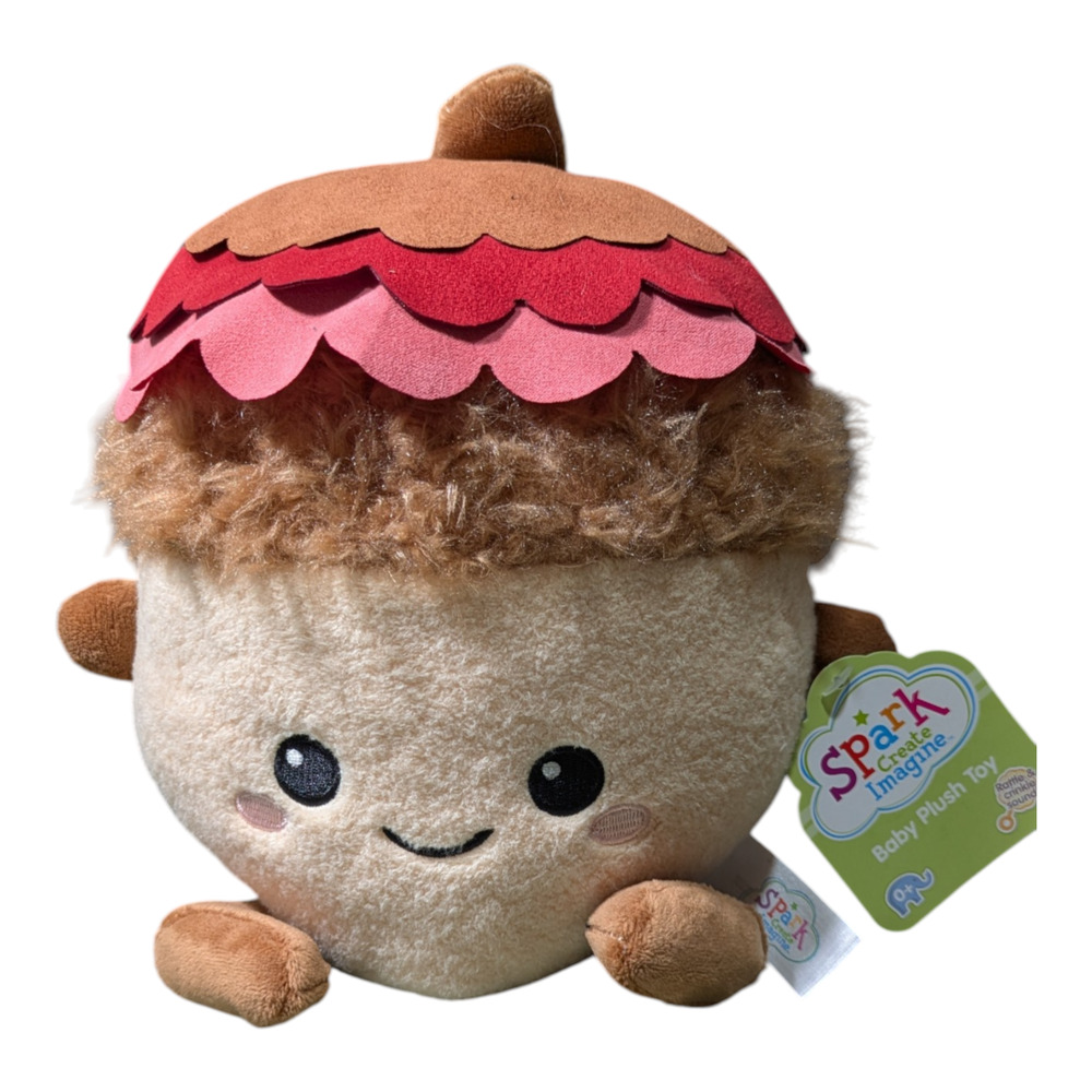 Spark - Acorn - Baby Plush Toy - Rattle and Crinkle Sounds - NWT - Baby Toy